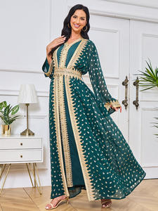 Abaya islamique de l'Aïd musulman à la mode pour femme, abaya de luxe ouverte à manches longues et à la mode, abaya saoudienne en vente en gros - Product Image 2