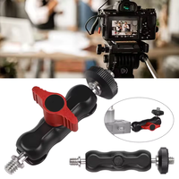 Pince à tête sphérique rotative avec 1/4 pouces-20 pince à tête sphérique à filetage pour GoPro DSLR caméra moniteur lumière LED Microphone