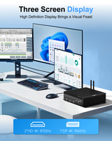 HYSTOU Mini PC de bureau industriel I5 1235U HD DP trois écrans 8USB 2 RJ45 LAN ventilateur de refroidissement large tension DC 9V-36V nouveau Quad DDR5
