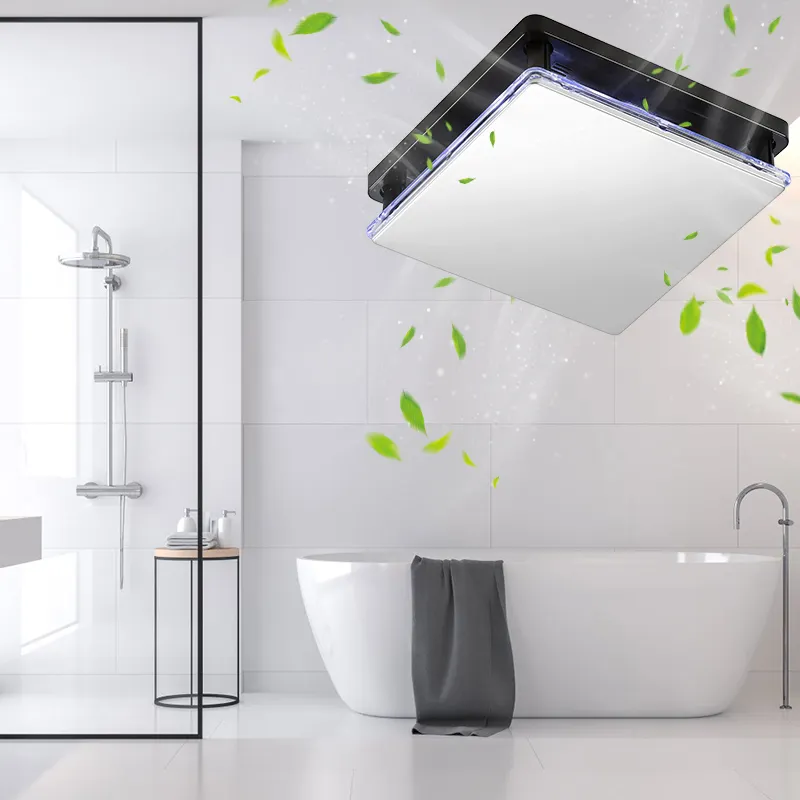 2023 नई डिजाइन उच्च शक्ति बौछार चिमटा प्रशंसक 4 इंच वर्ग में लाइन के साथ बाथरूम चिमटा प्रशंसक प्रकाश