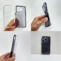 Nouveau Design PC + TPU 2 en 1 Transparent Cristal Clair Antidérapant Antichoc Téléphone Cas Pour iPhone 16 15 14 Pro Max Couverture Arrière