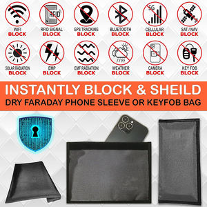 Sacs Faraday pour téléphones, pochettes anti-RFID, bloqueurs de signal pour la confidentialité et le GPS, pochette Faraday pour clés de voiture et cartes de crédit - Product Image 4