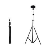 Trépied portable professionnel en alliage avec anneau lumineux intégré, support de téléphone LED de bureau à intensité réglable pour vlogging et réunions Zoom, télécommande incluse