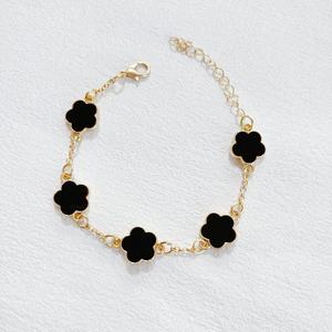 <span class=keywords><strong>Braccialetti</strong></span> da Donna INS Lucky Clover, Gioielli con Cinque Fiori su Entrambi i Lati, Regalo, Bracciale Placcato Oro per Donne - Product Image 3
