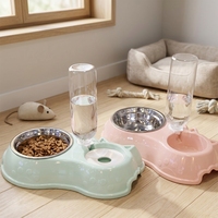 Nouveauté : Distributeur d'eau et de nourriture automatique 2 en 1 en plastique, produits pour animaux de compagnie, accessoires d'alimentation pour chats et chiens