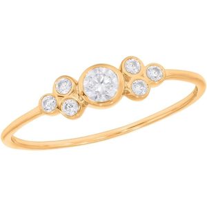 KEEVA JEWELS Bague trilogie à sept pierres en or massif 0,21Ct sertie de diamants cultivés en laboratoire FG/VS - Product Image 4