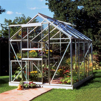 Serre de jardinage transfrontalière à structure métallique pour la culture de légumes et de fleurs, avec isolation thermique