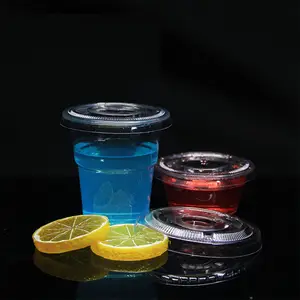 Caldo di tendenza mezza traslucida termoformatura usa e getta bere tazza 7 OZ con coperchio bicchiere di plastica per bevande