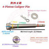 SOMOTO - Goupille d'étrier de frein / Goupille de plaquette de frein en acier inoxydable à 4 pistons - Fabriqué à Taïwan (3 couleurs)
