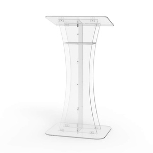 Pupitre de bureau portable en acrylique transparent moderne de qualité supérieure, personnalisé avec impression sérigraphique, épaisseur sur mesure, marque YAGELI, pour église - Product Image 2