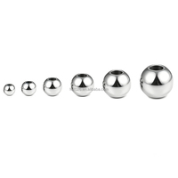 Edelstahl-Abstandshalterperlen, runde lose Perlen mit Durchgangsloch, DIY-Schmuckzubehör für Halsketten, Ohrringe, Anhänger und Charms