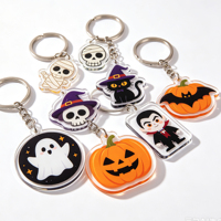 Porte-clés en acrylique Mummy Halloween, porte-clés mignons de dessin animé, cadeaux en gros