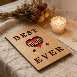 Tarjeta de Felicitación Moderna de Madera Premium con Impresión 'La Mejor Mamá del Mundo' para el Día de la Madre, Cumpleaños, Adornos Decorativos Hechos a Mano - Product Image 2