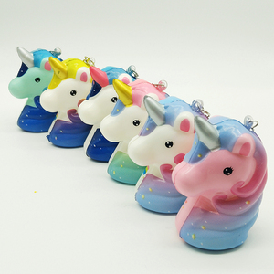 Jouet licorne Kawaii en mousse PU à presser, porte-clés, jouet anti-stress à remontée lente, cadeau promotionnel pour enfants - Product Image 3