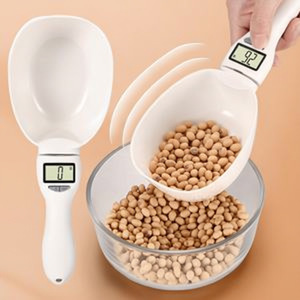 Cuillère-balance numérique intelligente pour mesurer les aliments, capacité 0,5 kg, outil de cuisine en plastique avec écran numérique et pile bouton - Product Image 1
