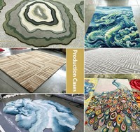 Tapis en laine pure abstrait moderne, fabrication directe usine, tufté à la main, tapis de luxe sur mesure, forme et taille personnalisées pour designers