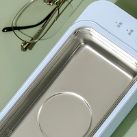 Mesin Pembersih Ultrasonik Elektrik Portabel 500ML untuk Rumah Tangga, Kontrol Sentuh, Timer Digital, Bahan Aluminium Alloy untuk Jam Tangan Mini