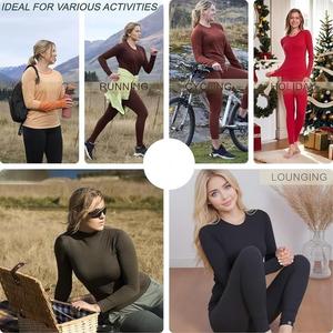 Set <span class=keywords><strong>di</strong></span> biancheria intima termica da <span class=keywords><strong>donna</strong></span> in <span class=keywords><strong>lana</strong></span> merino 100% con motivo a fiocco <span class=keywords><strong>di</strong></span> neve, set da 2 pezzi - Product Image 5