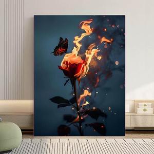 Nueva llama Rosa pintura al óleo Digital DIY pintado a mano curación descompresión sala <span class=keywords><strong>de</strong></span> estar pintura decorativa - Product Image 2