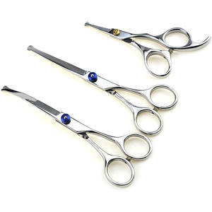 กรรไกรตัดขนสัตว์เลี้ยงแบบโค้งปลายมน ทำจากสแตนเลส ด้ามจับสมมาตร อุปกรณ์ตัดขนสัตว์เลี้ยงระดับมืออาชีพ - Product Image 1