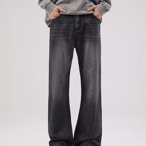 <span class=keywords><strong>Jeans</strong></span> da <span class=keywords><strong>uomo</strong></span> in denim di cotone lavaggio medio, modello <span class=keywords><strong>baggy</strong></span>, neri, stile americano retrò, con taglio a scimitarra, di marca trendy, collezione Spring Bajia - Product Image 4