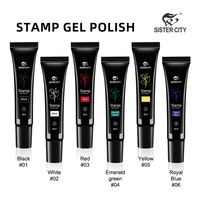 12 Couleurs 8ml Gel UV Non Toxique pour Estampillage d'Ongles, Laque Gel DIY de Designer Français, Formule Écologique Longue Durée pour Nail Art