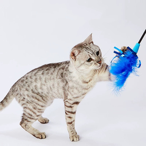 2025 nuevo diseño gato Teaser Rod juguete Océano Azul moderno estilo clásico ratón peludo y pluma esponjosa FÁBRICA DE China personalizable - Product Image 4