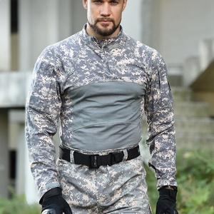 Magliette Tattiche a Maniche Lunghe ad Asciugatura Rapida per Uomo, Camicia Mimetica con Colletto Alto per l'Estate, Top Traspirante per Sicurezza - Product Image 4