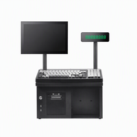 Système de point de vente tout-en-un, caisse enregistreuse, écran tactile capacitif 12,1 pouces, écran client LED simple, I5 8 Go 128 Go