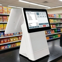 Terminal de point de vente de bureau 15,6 pouces, Windows I5 10e génération, 4 Go, 64 Go, écran tactile 10 points, Bluetooth, Wi-Fi, NFC, USB, caisse de vente au détail