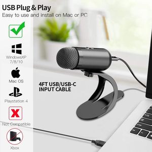Micrófono de Condensador USB <span class=keywords><strong>Mini</strong></span> para Computadora, Soporte Ajustable, Micrófono para PC, Streaming, Podcasting, Grabación Vocal, Micrófono de <span class=keywords><strong>Estudio</strong></span> de Escritorio - Product Image 2