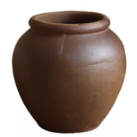 Vase en argile en terre cuite de Style Vintage rustique accessoires de décoration de maison Vases en céramique de grande forme pour fleur