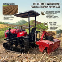 Mini tracteur agricole à chenilles en caoutchouc avec moteur diesel 50 CV, haute productivité et sécurité, garantie 1 an