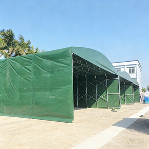 เต็นท์คลังสินค้าแบบพับเก็บได้ ขนาดสั่งทำได้ ที่เก็บของเคลื่อนที่ได้ กันน้ำ ทนไฟ ผ้า <span class=keywords><strong>PVC</strong></span> โครงเหล็กชุบสังกะสี - Product Image 4