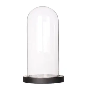 Wholesale Akrilik Cloche Kedelai Vacuum Lampu Vessles Kerajinan Lilin Bell Jar Kaca Dome dengan Gabus untuk Dekorasi Rumah