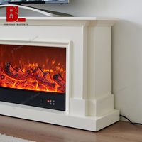 Meuble TV avec foyer électrique de style moderne en MDF blanc ivoire de luxe, vente chaude 389S