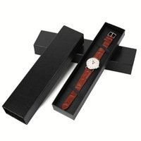 Boîte à montres en papier synthétique multicolores pour hommes et femmes, étui rectangulaire écologique avec logo personnalisable