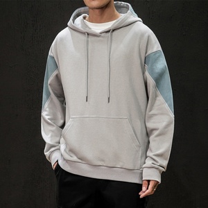 Sweat-shirt décontracté pour homme, tendance, en patchwork, taille plus, doublé, écologique, personnalisé en gros - Product Image 2
