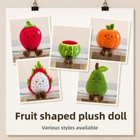 Populaire internet groente- en fruitpluche poppenhanger, cartoon pop sleutelhanger, tas hanger, bureaudecoratie, polyester PP katoen