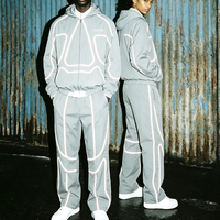 Tuta Sportiva Personalizzata con Logo, Riflettente 3M, in Nylon Leggero, Giacca Antivento di Alta Qualità, Set Unisex per Streetwear