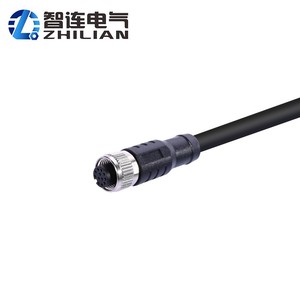 M12 3 4 5 6 8 12 17 Pin a B D Code Male Female <strong>Waterproof</strong> <strong>Cable</strong> IP67 Molding Straight Signal Panel Mount M8 M12 Connector <strong>Cable</strong> - Product Image 2