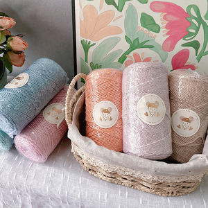 Brillant 1.5mm 100g/200m 38 couleurs 36% fil d'argent 35% coton 29% polyester fil mélangé bricolage creux coton corde fantaisie fil - Product Image 2
