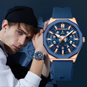 <span class=keywords><strong>Montre</strong></span>-<span class=keywords><strong>bracelet</strong></span> à quartz CURREN 8437 au design tendance, <span class=keywords><strong>bracelet</strong></span> en silicone, date automatique, aiguilles lumineuses, <span class=keywords><strong>pour</strong></span> <span class=keywords><strong>homme</strong></span>, style business décontracté - Product Image 4