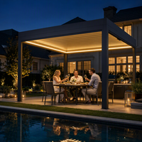 Pergola motorisée moderne en aluminium avec toit à lames orientables automatiques et écran imperméable pour extérieur