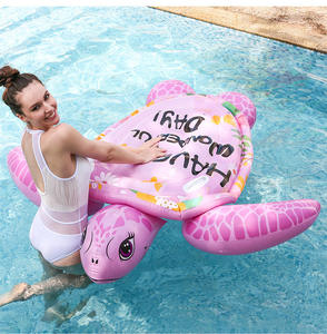 2024 Waterpark Zeeschildpad Schildpad Zwembad Drijft Kersenkinderen Opblaasbare Ride-Ons Mount Zwemring Zwevende Mat Ligstoel - Product Image 2
