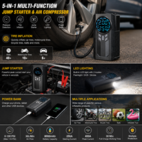 Portable 2-in-1 Car Jump Starter & Digital Tire Inflator, Emergency Battery Booster Air Compressor with Power Bank & LED Light
