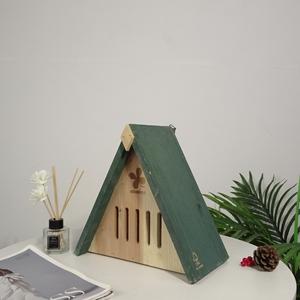 Vente en gros d'hôtels pour insectes en bois triangulaires pour les coléoptères, les coccinelles, toit vert, <span class=keywords><strong>maison</strong></span> pour insectes en bois naturel - Product Image 5