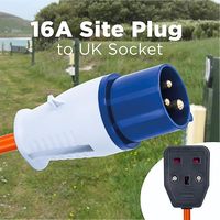Adaptateur de câble ZNPON 16 ampères à 13 ampères 0,35 m, prise CEE 3 broches vers prise britannique, GX01E