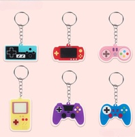 Vente en gros d'usine - Porte-clés en alliage de zinc avec motifs de chiens, pandas, fruits - Logo personnalisé coloré - Console de jeu - Styles variés - Impression UV
