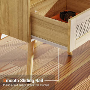 Modern Easy Assembly Wholesale <strong>Cheap</strong> Wood Rattan Drawer <strong>Bedside</strong> <strong>Table</strong> Bedroom Furniture Nightstand <strong>Set</strong> <strong>2</strong> for Bed Rooms - Product Image 4